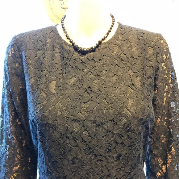 NWOT J.Crew women Black Lace Midi Dress Zip Back  Size 4/S - Picture 11 of 11